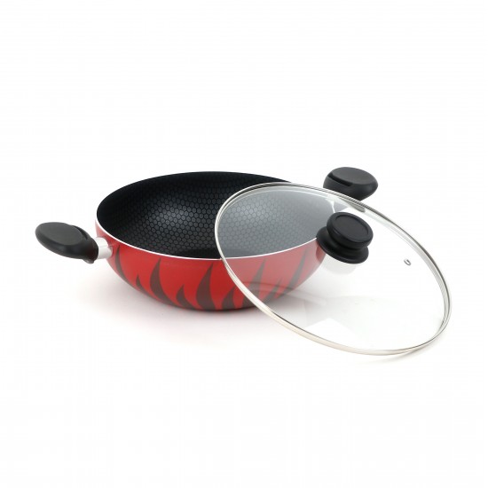 Aluminum cooking pot with lid, modern design, 28 cm - 2S1A400239