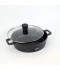 10-Piece Black Granite Cookware Set with Wooden Handle - 2S1AA10002