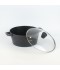 10-Piece Black Granite Cookware Set with Wooden Handle - 2S1AA10002