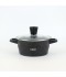 10-Piece Black Granite Cookware Set with Wooden Handle - 2S1AA10002