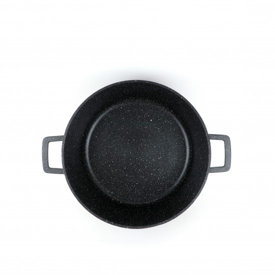 10-Piece Black Granite Cookware Set with Wooden Handle - 2S1AA10002
