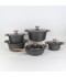12-Piece Granite Cookware Set with Wooden Handle - 2S1AA100004