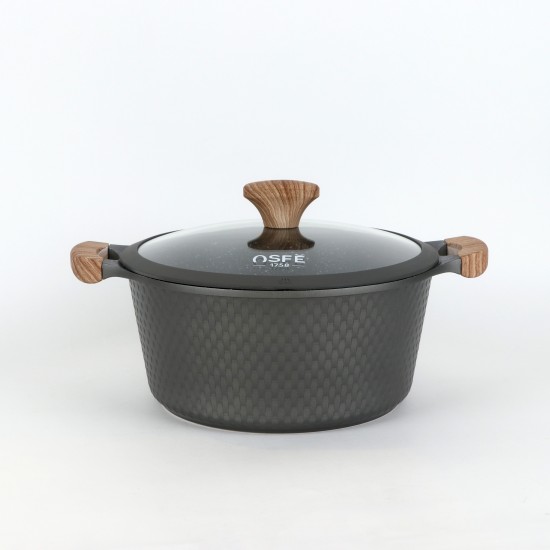 12-Piece Granite Cookware Set with Wooden Handle - 2S1AA100004