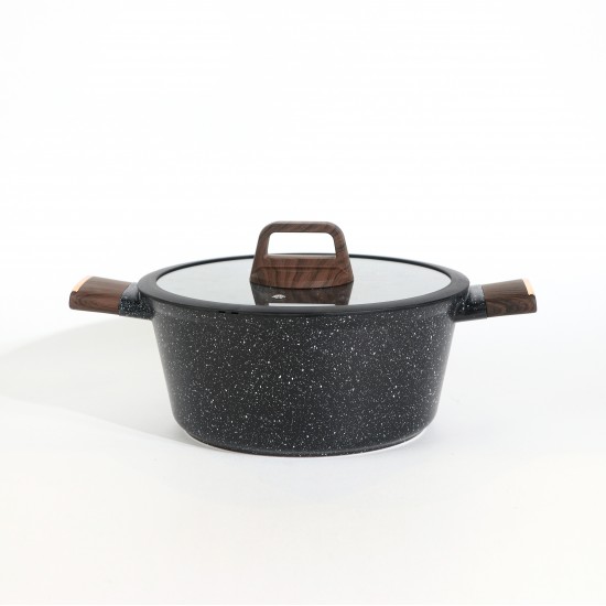 12-Piece Granite Cookware Set with Wooden Handle - 2S1AA100016