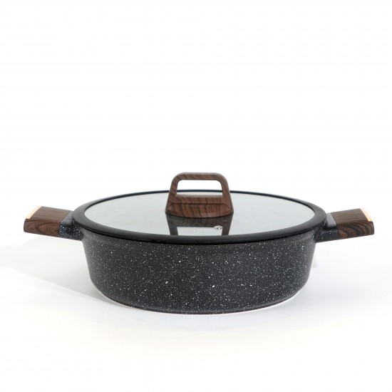 12-Piece Granite Cookware Set with Wooden Handle - 2S1AA100016