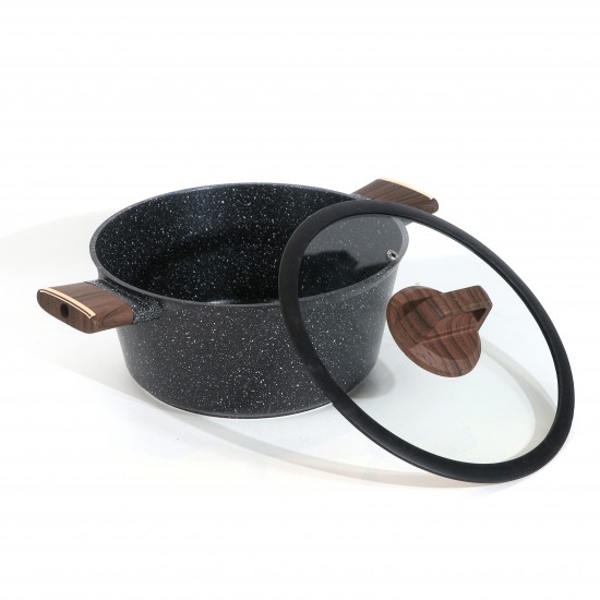 12-Piece Granite Cookware Set with Wooden Handle - 2S1AA100016