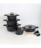12-Piece Granite Cookware Set with Wooden Handle - 2S1AA100016