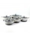طقم قدور جرانيت لون رمادي - 10 قطعة