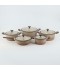 Elegant beige granite cookware set with glass lid - 2S1AA100067
