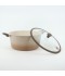 Elegant beige granite cookware set with glass lid - 2S1AA100067