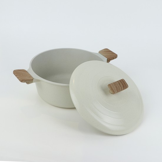 Granite cookware set with a unique design, beige color, 15 pieces - 2S1AA100310