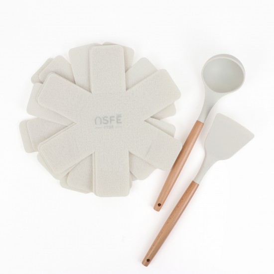 Granite cookware set with a unique design, beige color, 15 pieces - 2S1AA100310