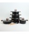 Granite Cookware Set - 12 Pieces - Black - 2S1AA100311