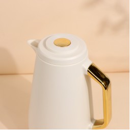 Modern design tea thermos with gold handle, 1 liter - 2S1B100094