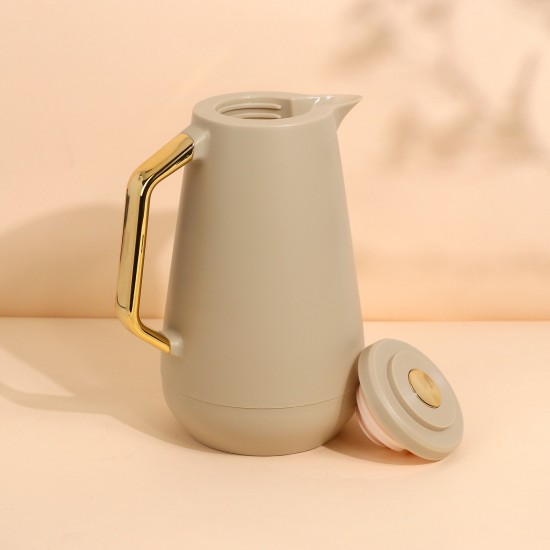 Modern design tea thermos with gold handle, 1 liter - 2S1B100096 Modern design tea thermos with gold handle, 1 liter - 2S1B100096