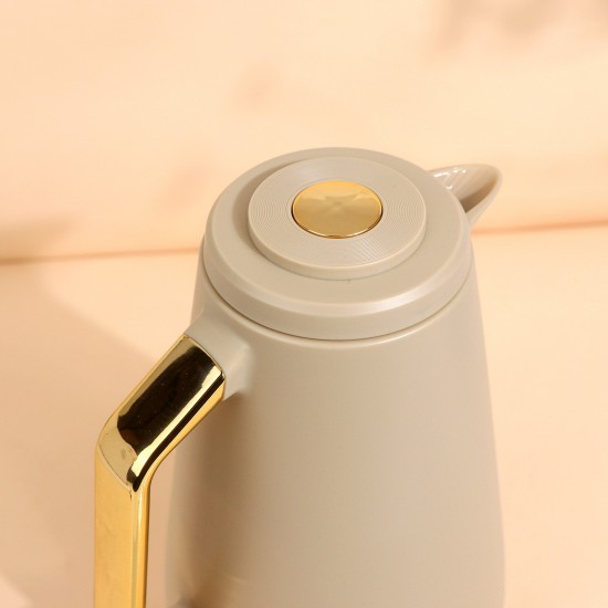 Modern design tea thermos with gold handle, 1 liter - 2S1B100096 Modern design tea thermos with gold handle, 1 liter - 2S1B100096