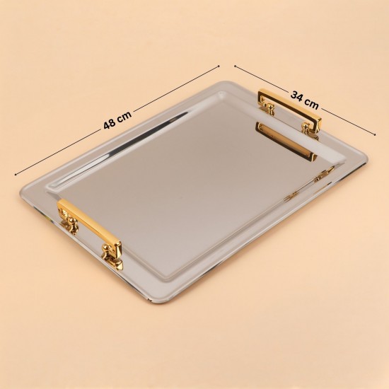 Rectangular stainless steel serving tray - 2S1C100377