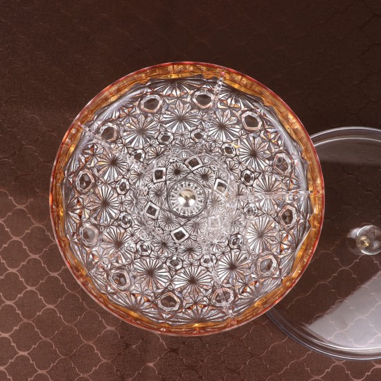علبة مكسرات بلمسات ذهبية و بغطاء أكريليك - 2S1F200014