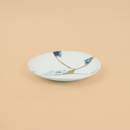 Luxury porcelain serving dish with gold and floral pattern, 21 cm - 2S1M100103