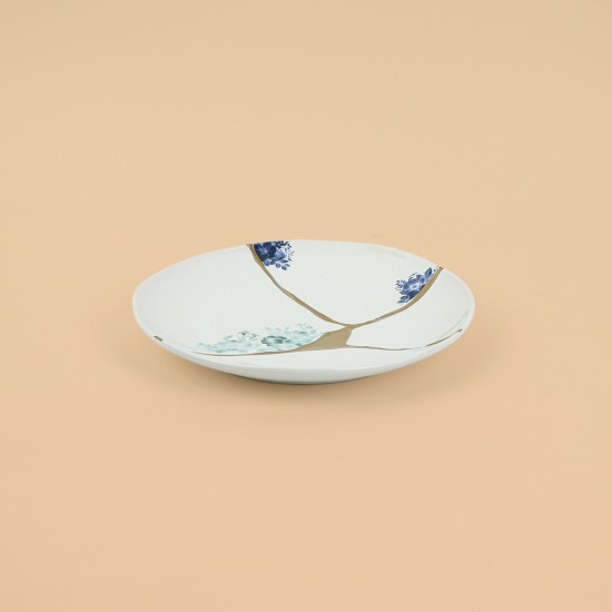 Luxury porcelain serving dish with gold and floral pattern, 21 cm - 2S1M100103 Luxury porcelain serving dish with gold and floral pattern, 21 cm - 2S1M100103
