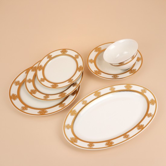 Luxury porcelain dinnerware set with a gold pattern, 32 pieces - 2S1MM100098