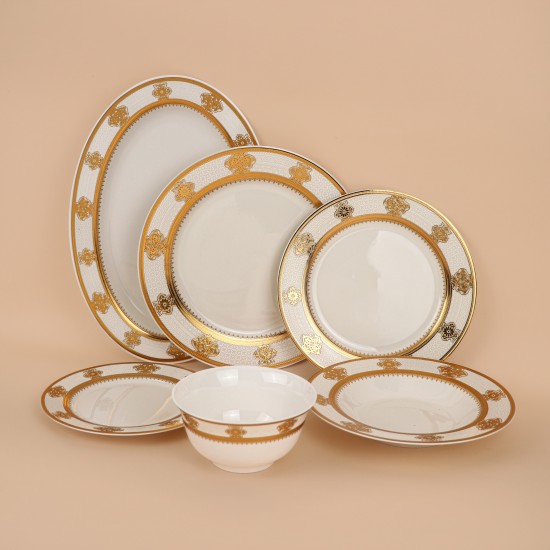 Luxury porcelain dinnerware set with a gold pattern, 32 pieces - 2S1MM100098