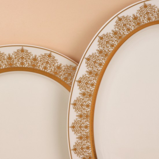 Luxury porcelain dinnerware set with a gold pattern, 32 pieces - 2S1MM100099 Luxury porcelain dinnerware set with a gold pattern, 32 pieces - 2S1MM100099
