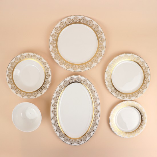 Luxury porcelain dinnerware set with a gold pattern, 32 pieces - 2S1MM100099 Luxury porcelain dinnerware set with a gold pattern, 32 pieces - 2S1MM100099