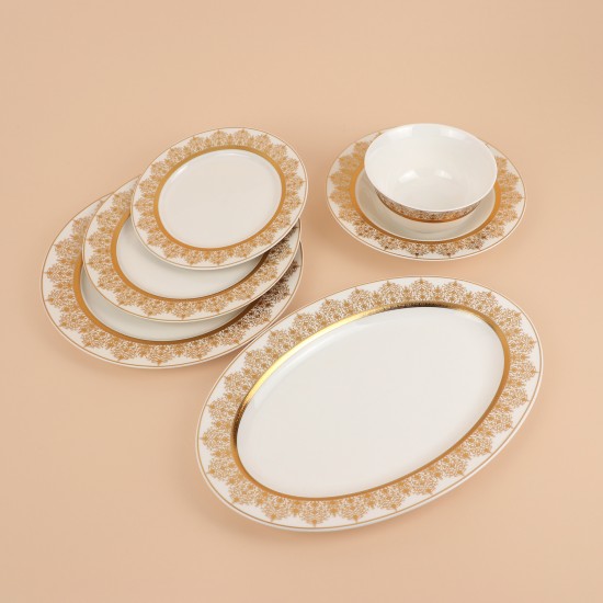 Luxury porcelain dinnerware set with a gold pattern, 32 pieces - 2S1MM100099 Luxury porcelain dinnerware set with a gold pattern, 32 pieces - 2S1MM100099