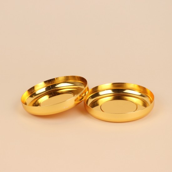 طقم كاسات شاي و قهوة 18 قطعة زجاج واستيل بنقشة لون ذهبي - 2S1MM100129