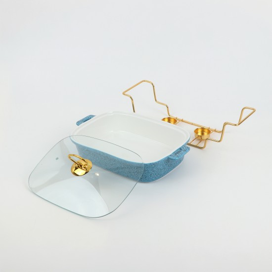 Luxury rectangular serving warmer with glass base and lid – 2S1MM100194 Luxury rectangular serving warmer with glass base and lid – 2S1MM100194