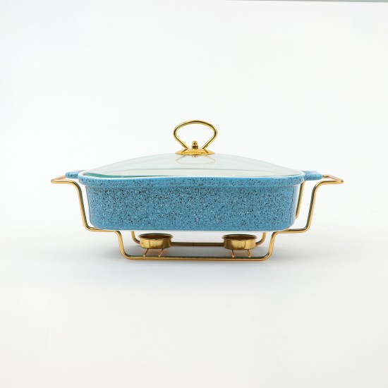 Luxury rectangular serving warmer with glass base and lid – 2S1MM100194 Luxury rectangular serving warmer with glass base and lid – 2S1MM100194