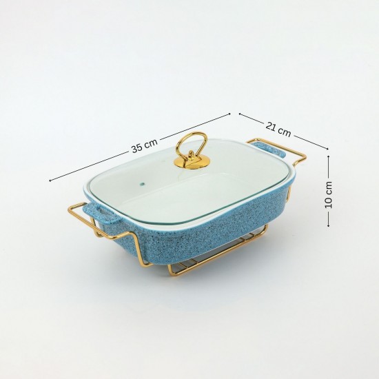 Luxury rectangular serving warmer with glass base and lid – 2S1MM100194 Luxury rectangular serving warmer with glass base and lid – 2S1MM100194