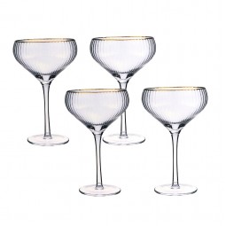 Luxury 4-piece glass juice set with gold lettering - 2S1TT300125