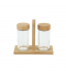 طقم علب بهارات زجاج 2 قطعة مع استاند خشب - 2SS02-1561 طقم علب بهارات زجاج 2 قطعة مع استاند خشب - 2SS02-1561