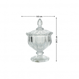 Elegant glass sugar bowl with base - 2SS02-1727