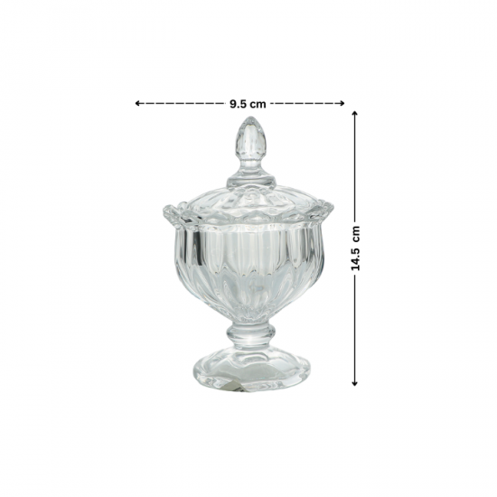 Elegant glass sugar bowl with base - 2SS02-1727 Elegant glass sugar bowl with base - 2SS02-1727
