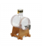 Barrel-Shaped Glass Beverage Dispenser with Wooden Base - 2SS02-1814 Barrel-Shaped Glass Beverage Dispenser with Wooden Base - 2SS02-1814
