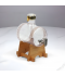 Barrel-Shaped Glass Beverage Dispenser with Wooden Base - 2SS02-1814 Barrel-Shaped Glass Beverage Dispenser with Wooden Base - 2SS02-1814