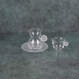 18 Pieces Snow Crystal Clear Tea and Coffee Cup Set