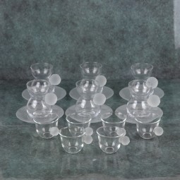 18 Pieces Snow Crystal Clear Tea and Coffee Cup Set