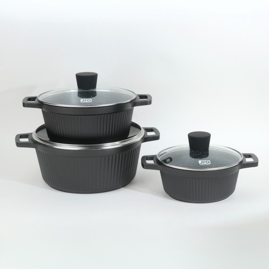 Beige Granite Cookware Set - 6 Pieces Beige Granite Cookware Set - 6 Pieces