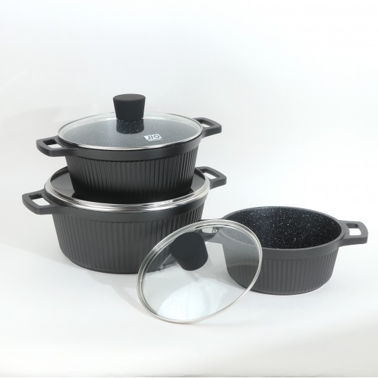 Beige Granite Cookware Set - 6 Pieces Beige Granite Cookware Set - 6 Pieces