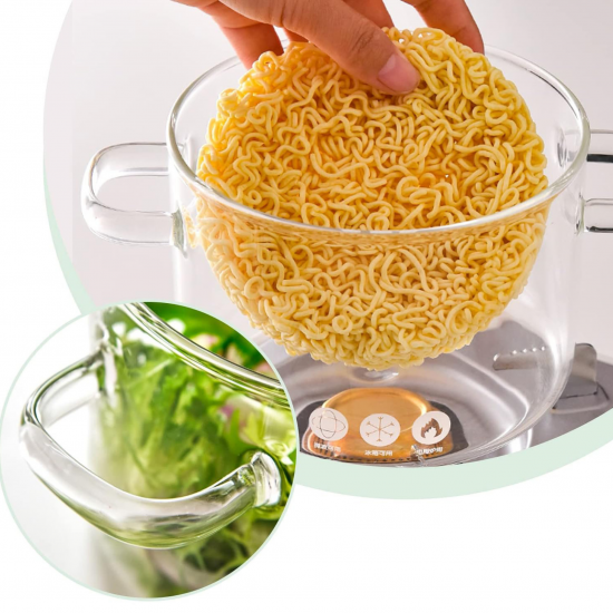 Heat-resistant glass pot with glass lid - 1.5 liters - 2SS1-A05-007
