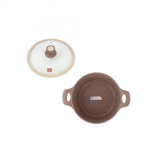 Granite pot with glass lid 20 cm - 2SS1-A11-004