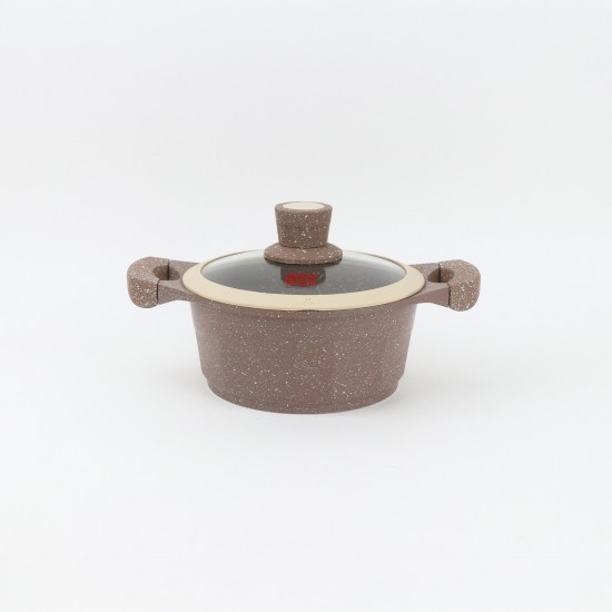 Granite pot with glass lid 20 cm - 2SS1-A11-004