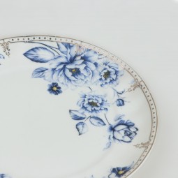 صحن مزخرف بالورود مع لمسات ذهبية - 2SS1-E11-013