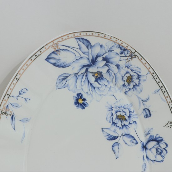 Oval plate decorated with roses and gold accents - 2SS1-E11-018