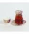 طقم شاي وقهوة - 36 قطعة - فخم بزخارف ملونه و تصميم فاخر بخطوط ذهبية - 2SS1-T01-074