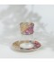 طقم شاي وقهوة - 36 قطعة - فخم بزخارف ملونه و تصميم فاخر بخطوط ذهبية - 2SS1-T01-074